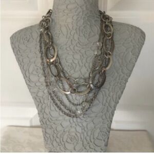 Cookie Lee Silver Multi-Layer Necklace